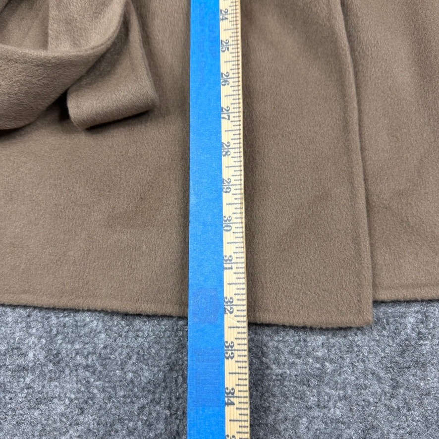 The Curated Trench Coat Women Large Camel Wool Cashmere Belted Short Tan — image 8 of 8